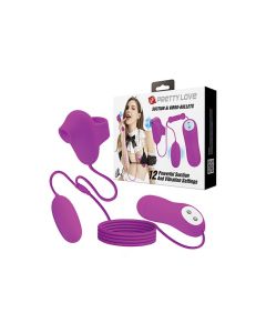 Pretty Love Suction & Vibro Bullets - Fuchsia