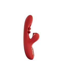 Tickler Wiggling G-Spot Vibrator & Tapping Clitoral Stimulator - Red