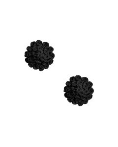 Neva Nude Burlesque Nightfall Roses Reusable Silicone Pasties - Black O/S