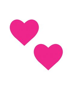 Neva Nude Temperature Reactive Heart Pasties - Neon Pink