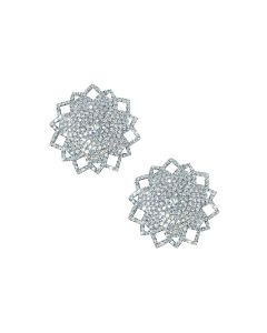Neva Nude Ice Crystal Jewel Reusuable Silicone Nipple Pasties - Clear O/S