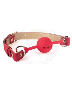 Spartacus Silicone Ball Gag w/Red PU Straps - 46 mm